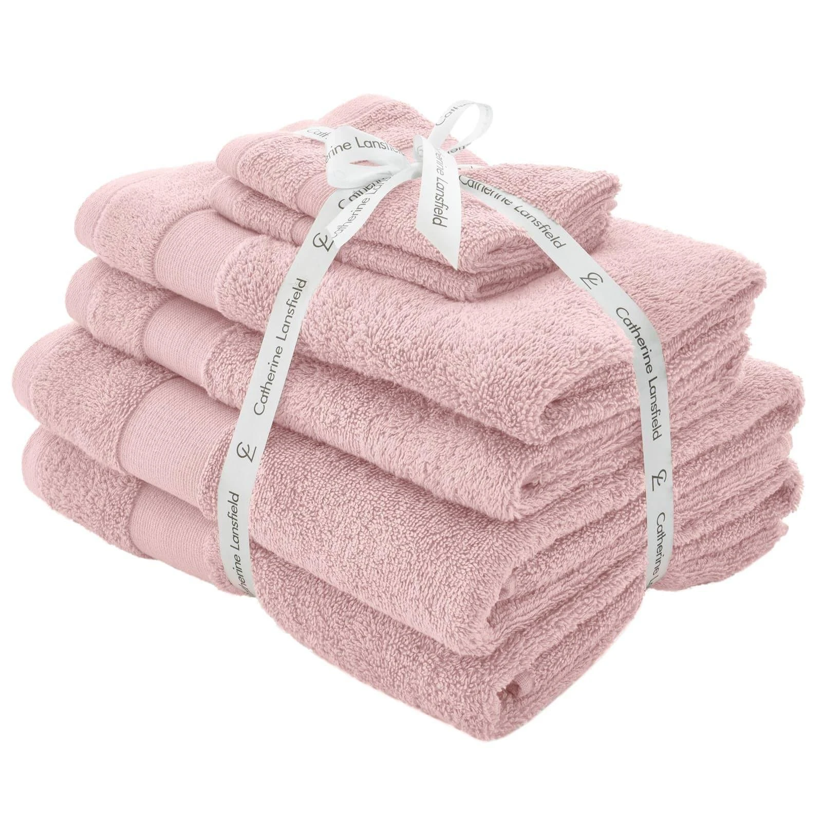 Antibacterial 100% Cotton 6 Piece Towel Bale Set Pink 3 Antibacterial 100% Cotton 6 Piece Towel Bale Set Pink