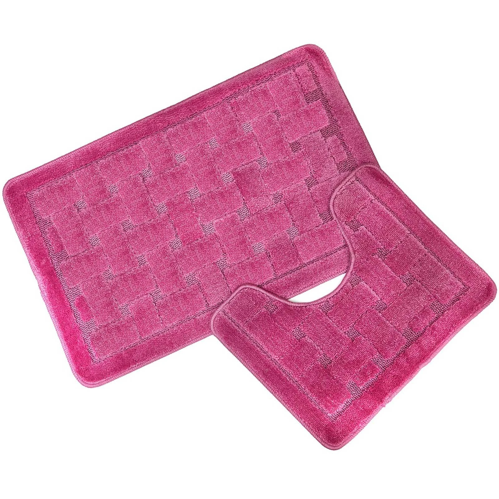 Orkney Non-Slip Bath & Pedestal Mat Set Dusky Pink 4 Orkney Non-Slip Bath & Pedestal Mat Set Dusky Pink - Image 2