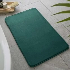 Anti-Bacterial Memory Foam Bath Mat Forest Green