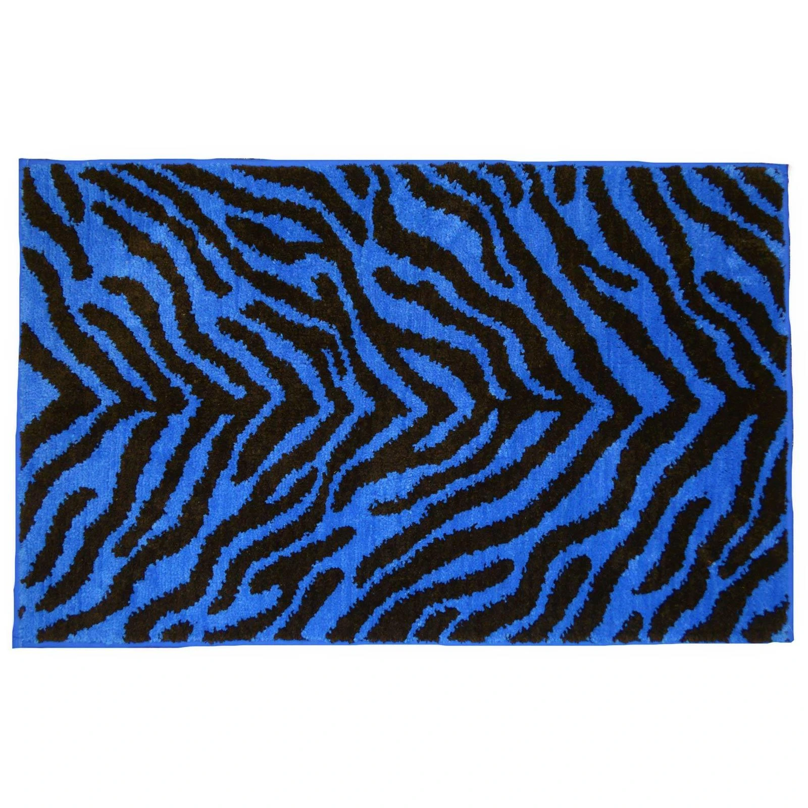 Allure Zebra Print Non-Slip Bath Mat Blue 4 Allure Zebra Print Non-Slip Bath Mat Blue - Image 2