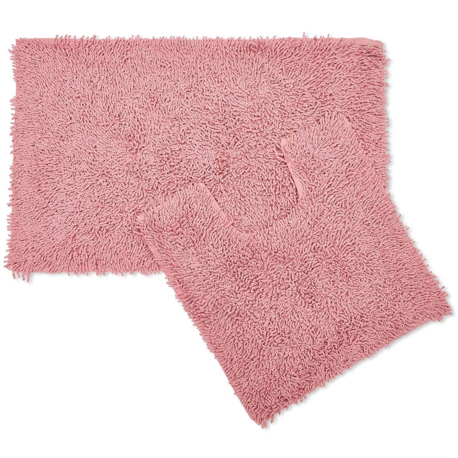 Cotton Loop Twist Bath & Pedestal Mat Set Dusky Pink 4 Cotton Loop Twist Bath & Pedestal Mat Set Dusky Pink - Image 2
