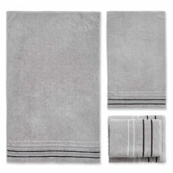 Java Stripe 100% Cotton 6 Piece Towel Bale Grey