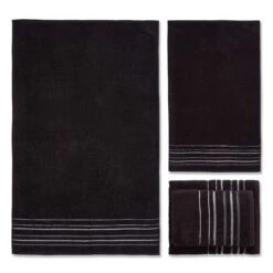 Java Stripe 100% Cotton 6 Piece Towel Bale Black
