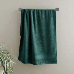 Antibacterial 100% Cotton Bathroom Towels Forest Green