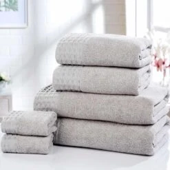 Retreat 100% Cotton 6 Piece Towel Silver