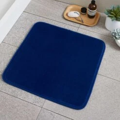 Anti-Bacterial Memory Foam Shower Mat Navy