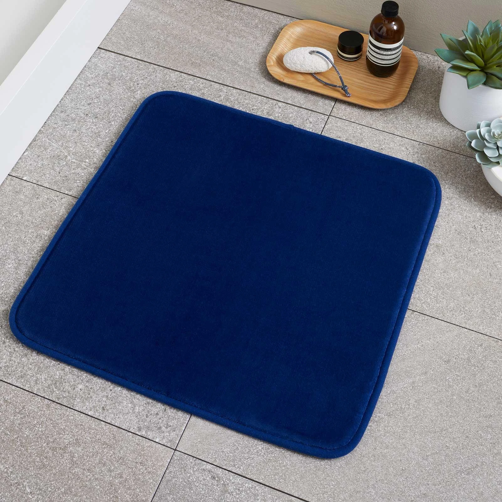 Anti-Bacterial Memory Foam Shower Mat Navy 3 Anti-Bacterial Memory Foam Shower Mat Navy
