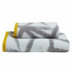 Fusion Leda 100% Cotton Jacquard Towel Grey & Ochre 6 Fusion Leda 100% Cotton Jacquard Towel Grey & Ochre -Allure Sales Store 2 8c9302cf 61ec 42b9 9e33 7c777836d370