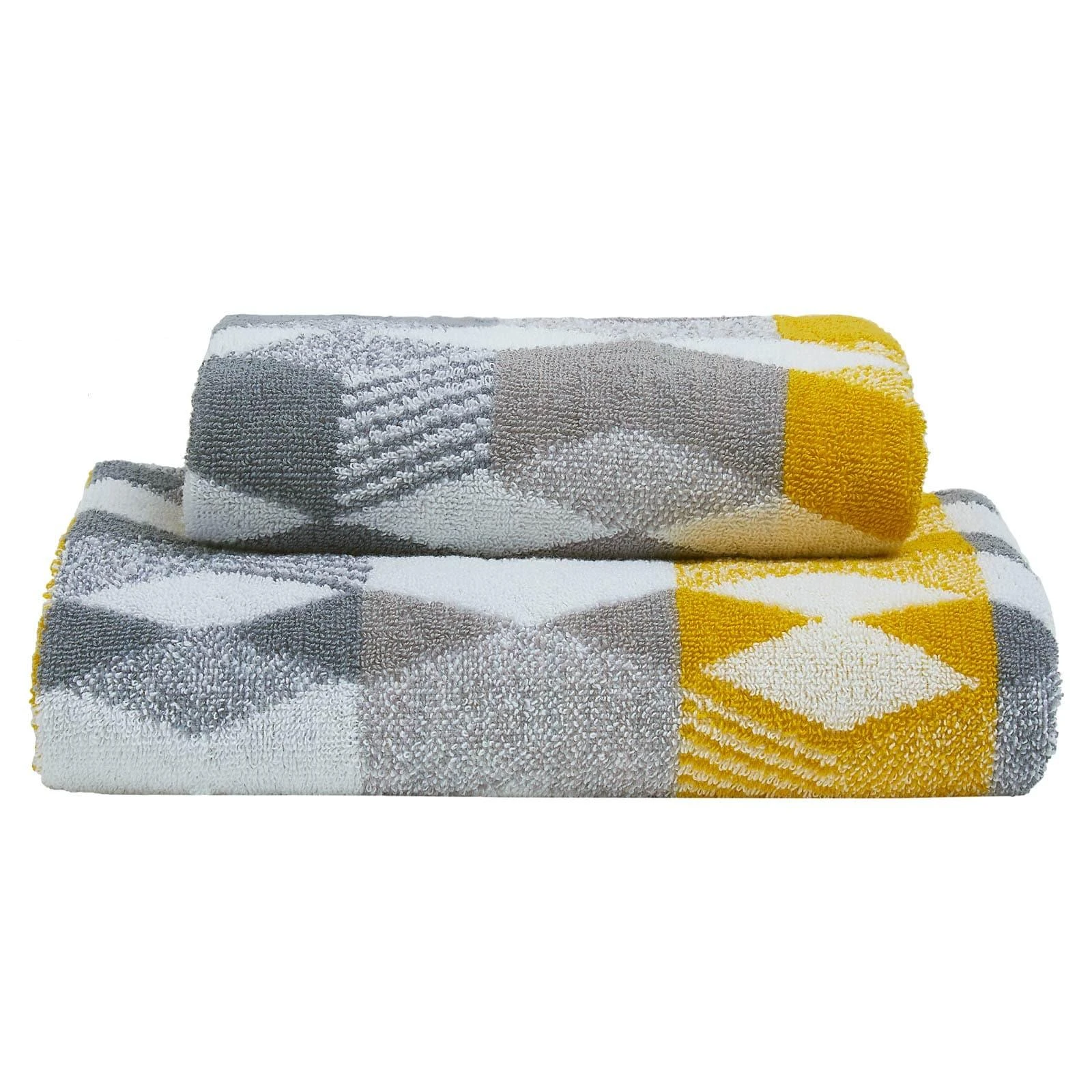 Fusion Hexagon 100% Cotton Jacquard Towel Grey 4 Fusion Hexagon 100% Cotton Jacquard Towel Grey - Image 2