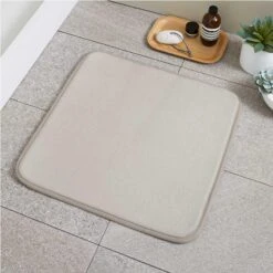 Anti-Bacterial Memory Foam Shower Mat Natural