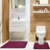 Orkney Non-Slip Bath & Pedestal Mat Set Wine