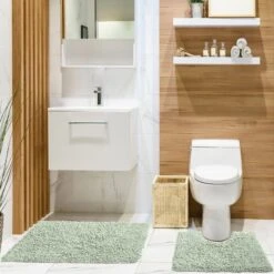 Cotton Loop Twist Bath & Pedestal Mat Set Sage