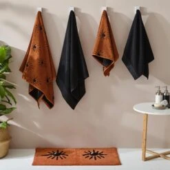 Furn Theia Abstract Eye 100% Cotton Towels Pecan