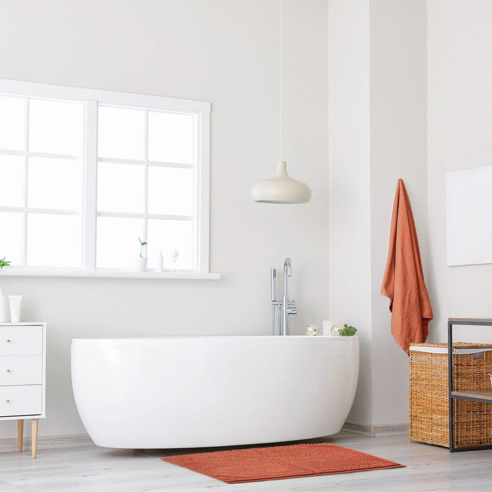 Noodle Non-Slip Chenille Bath Mat Burnt Orange 7 Noodle Non-Slip Chenille Bath Mat Burnt Orange - Image 5