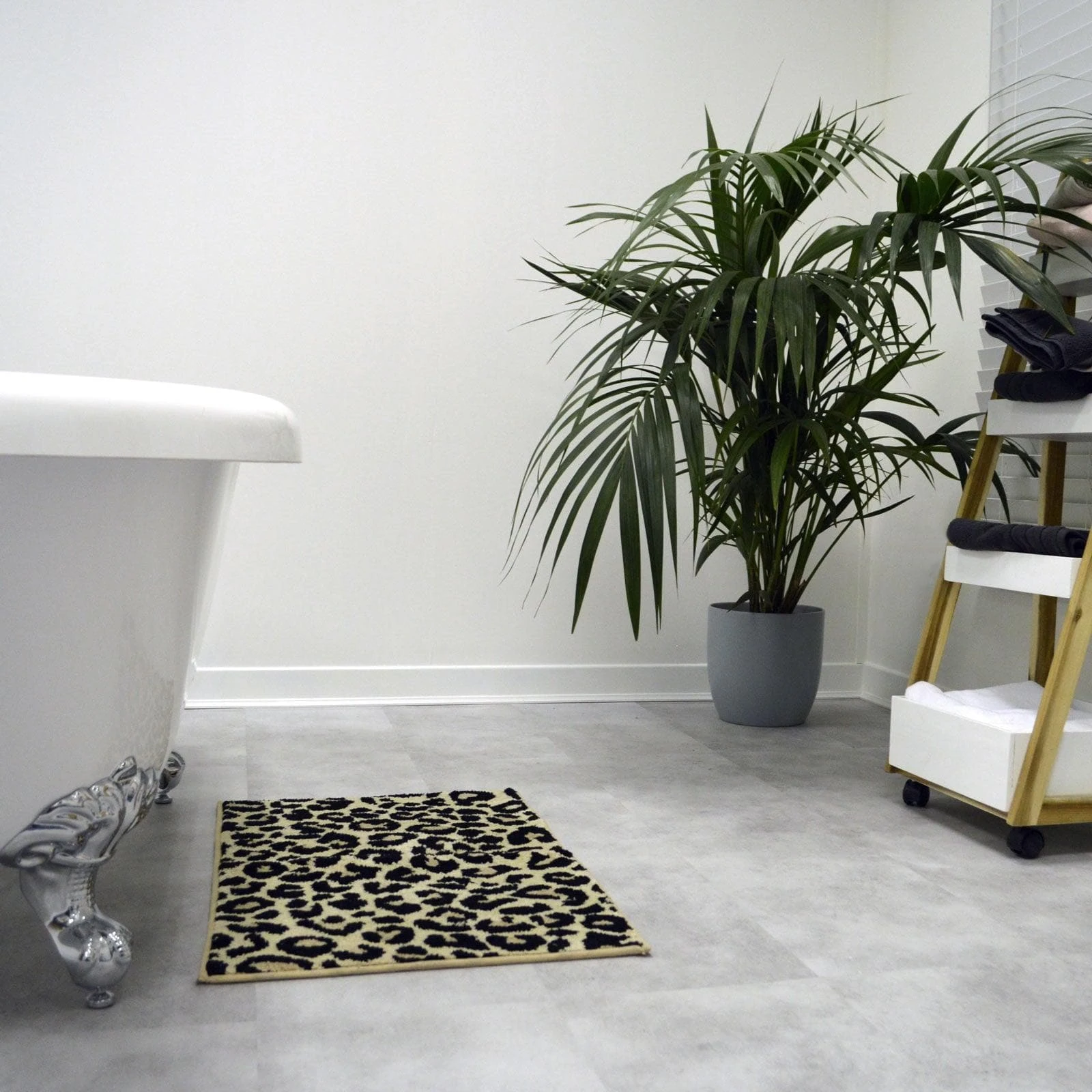 Allure Leopard Print Non-Slip Bath Mat Brown 6 Allure Leopard Print Non-Slip Bath Mat Brown - Image 4