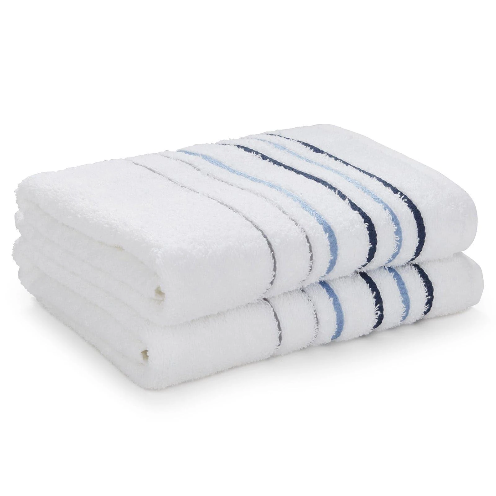 Java Stripe 100% Cotton Bath Sheet Pair White 6 Java Stripe 100% Cotton Bath Sheet Pair White - Image 4