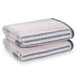 Kelso Stripe 100% Cotton Bath Sheet Pair Blush Pink 10 Kelso Stripe 100% Cotton Bath Sheet Pair Blush Pink -Allure Sales Store 4 d2e53507 a18c 4a04 9a6b 4f0a19132405