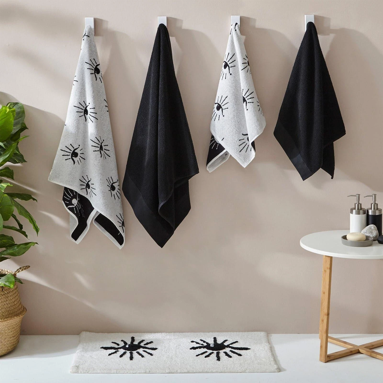 Furn Theia Abstract Eye 100% Cotton Towels Ivory 3 Furn Theia Abstract Eye 100% Cotton Towels Ivory