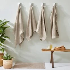 Furn Textured Weave 100% Cotton Towels Warm Natural