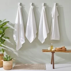 Furn Textured Weave 100% Cotton Towels White