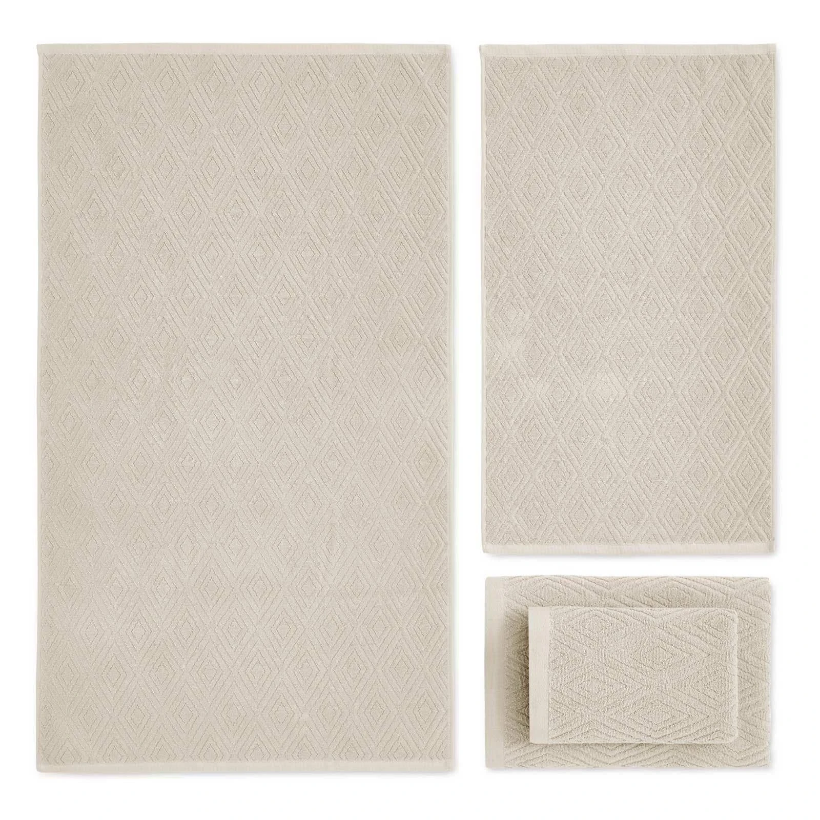 Diamond Geo Sculpted 4 Piece Towel Bale Natural 7 Diamond Geo Sculpted 4 Piece Towel Bale Natural - Image 5