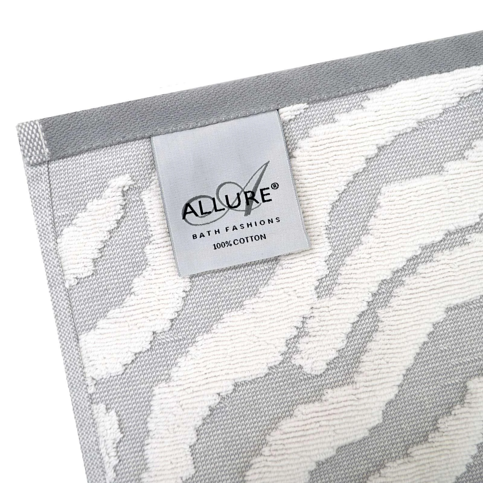 Allure Zebra Jacquard 100% Cotton Luxury Bathroom Towels Grey 9 Allure Zebra Jacquard 100% Cotton Luxury Bathroom Towels Grey - Image 7