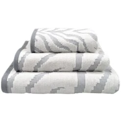 Allure Zebra Jacquard 100% Cotton Luxury Bathroom Towels Grey