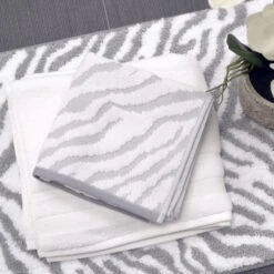Allure Zebra Jacquard 100% Cotton Luxury Bathroom Towels Grey 17 Allure Zebra Jacquard 100% Cotton Luxury Bathroom Towels Grey -Allure Sales Store 9 f5ac51c1 40c0 4a99 b343 2590aa9893ba