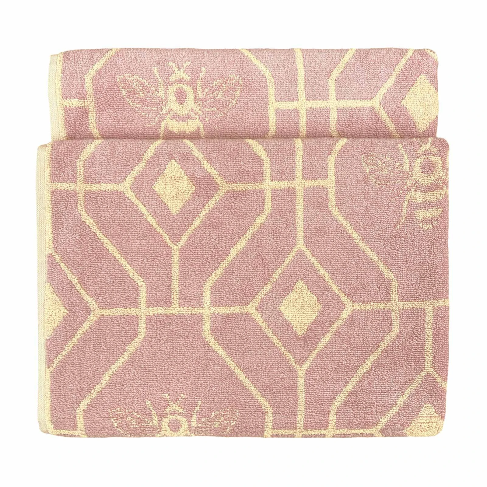 Furn Bee Deco Geometric Cotton Jacquard Towels Blush 6 Furn Bee Deco Geometric Cotton Jacquard Towels Blush - Image 4