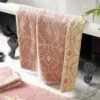 Furn Bee Deco Geometric Cotton Jacquard Towels Blush 1 Furn Bee Deco Geometric Cotton Jacquard Towels Blush -Allure Sales Store bath 3