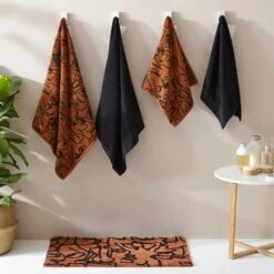 Furn Everybody Abstract Cotton Jacquard Towels Pecan