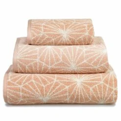 Allure Madrid Geometric Jacquard Cotton Towel Blush