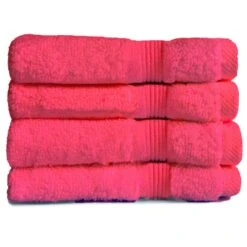 Allure Zero Twist Cerise Egyptian Cotton 4 Piece Face Cloth Set