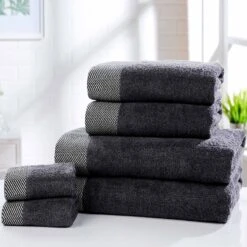 Tidal 100% Cotton 6 Piece Towel Bale Charcoal