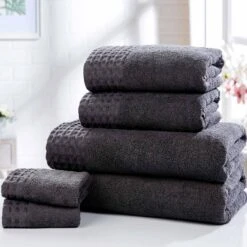 Retreat 100% Cotton 6 Piece Towel Bale Charcoal