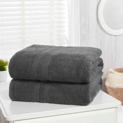Camden Charcoal 2 Piece Bath Sheet Towel Set