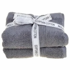 Allure Spa Charcoal 100% Egyptian Cotton 2 Piece Towel Sets
