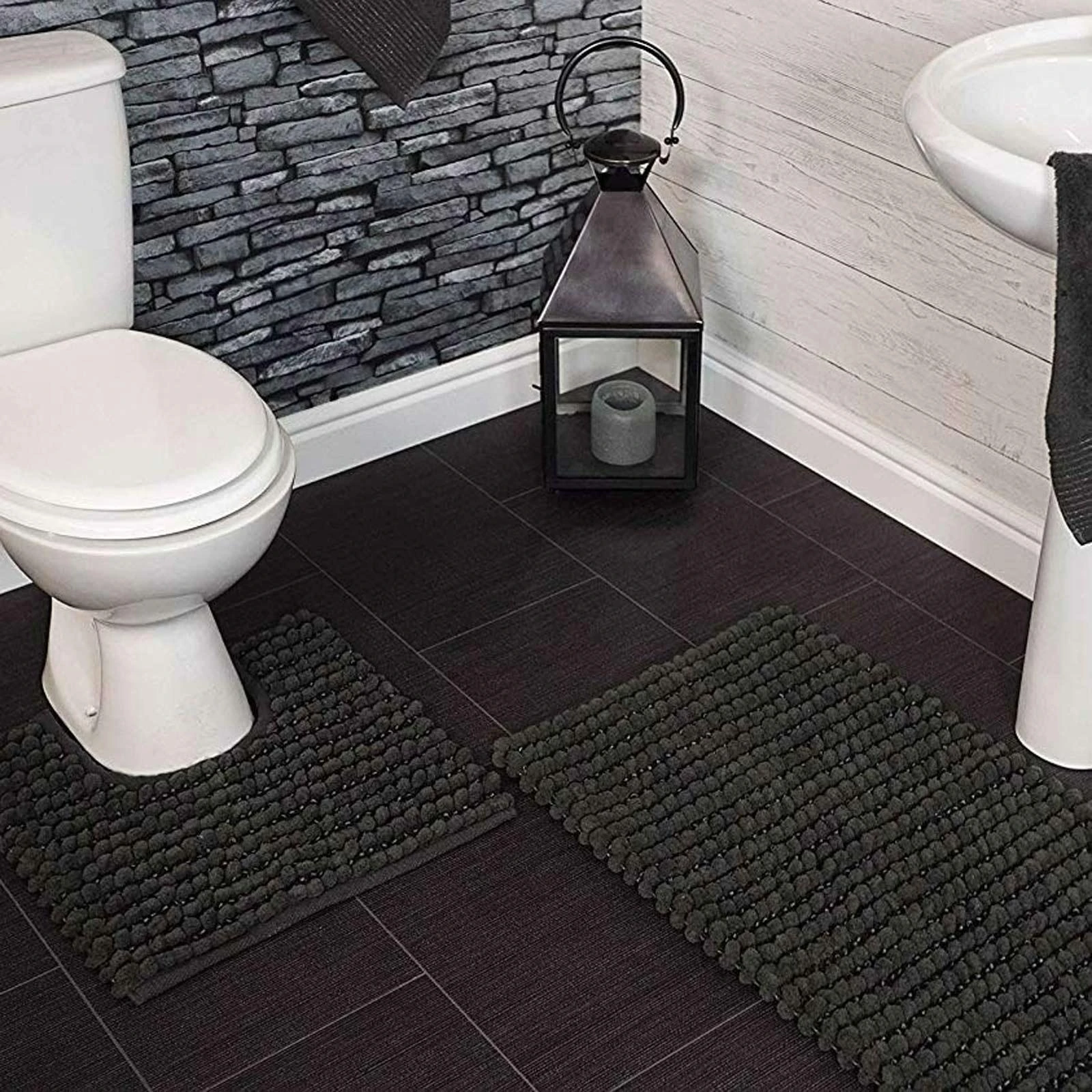 Allure Sparkle Bobble Bath Mat Graphite 3 Allure Sparkle Bobble Bath Mat Graphite