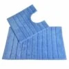 Allure Linear Rib Cotton Bath & Pedestal Mat Set Blue -Allure Sales Store cornish blue 1