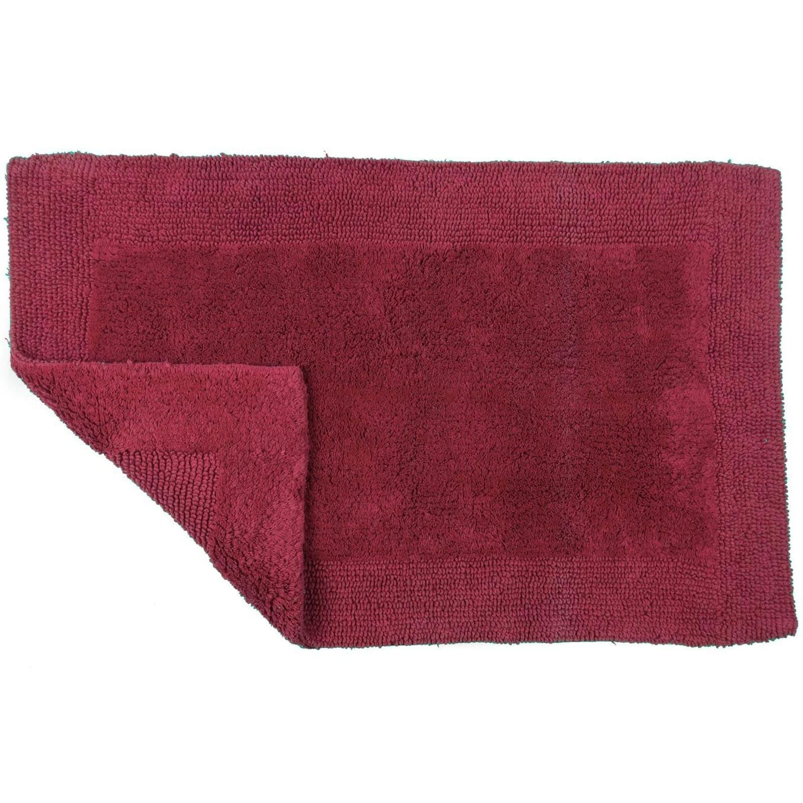 Allure Elegance Large 100% Cotton Bath Mat Cranberry 4 Allure Elegance Large 100% Cotton Bath Mat Cranberry - Image 2