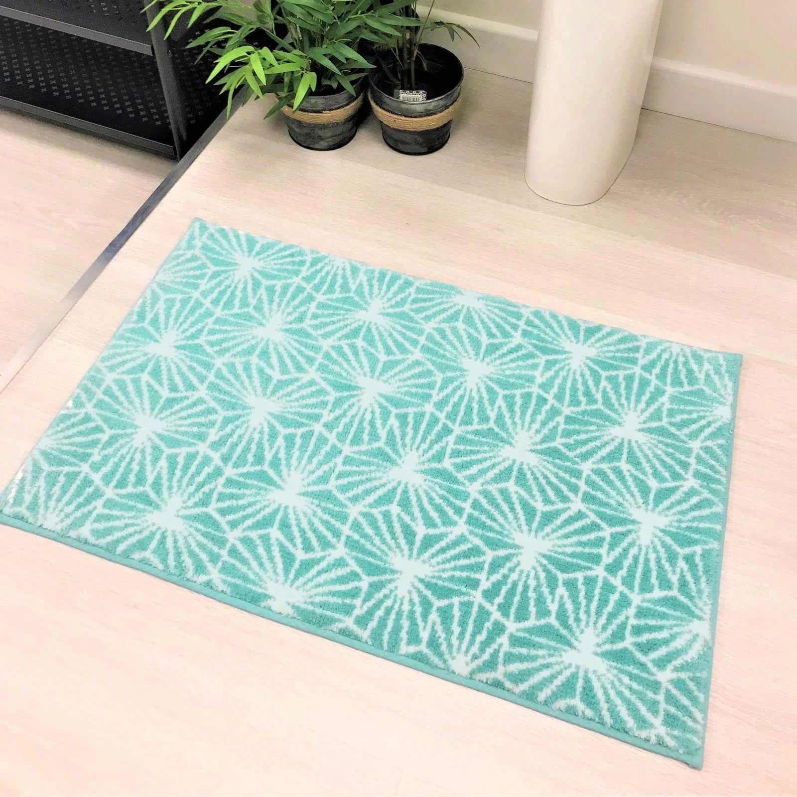 Allure Madrid Geometric Non-Slip Bath Mat Duck Egg 3 Allure Madrid Geometric Non-Slip Bath Mat Duck Egg