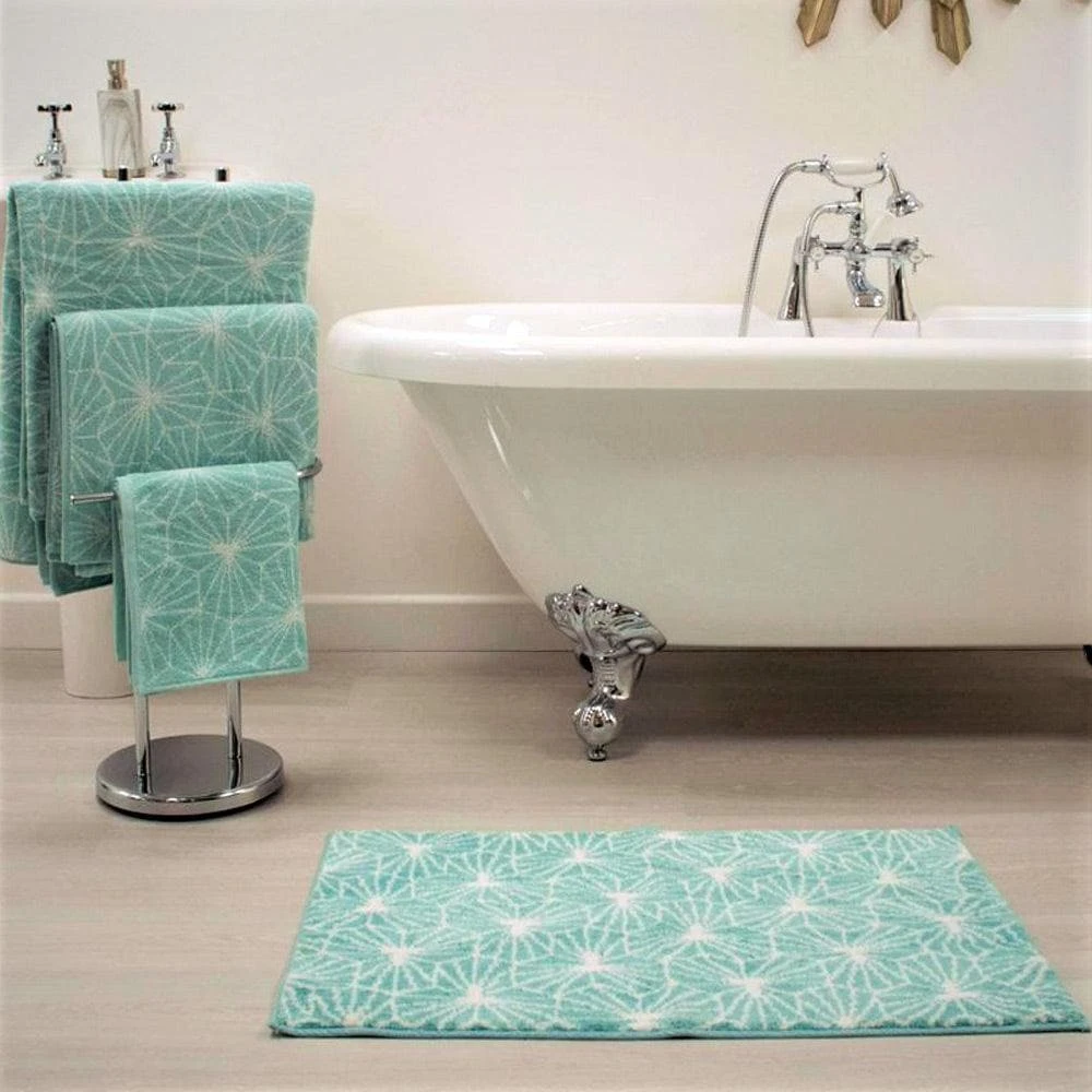 Allure Madrid Geometric Non-Slip Bath Mat Duck Egg 6 Allure Madrid Geometric Non-Slip Bath Mat Duck Egg - Image 4