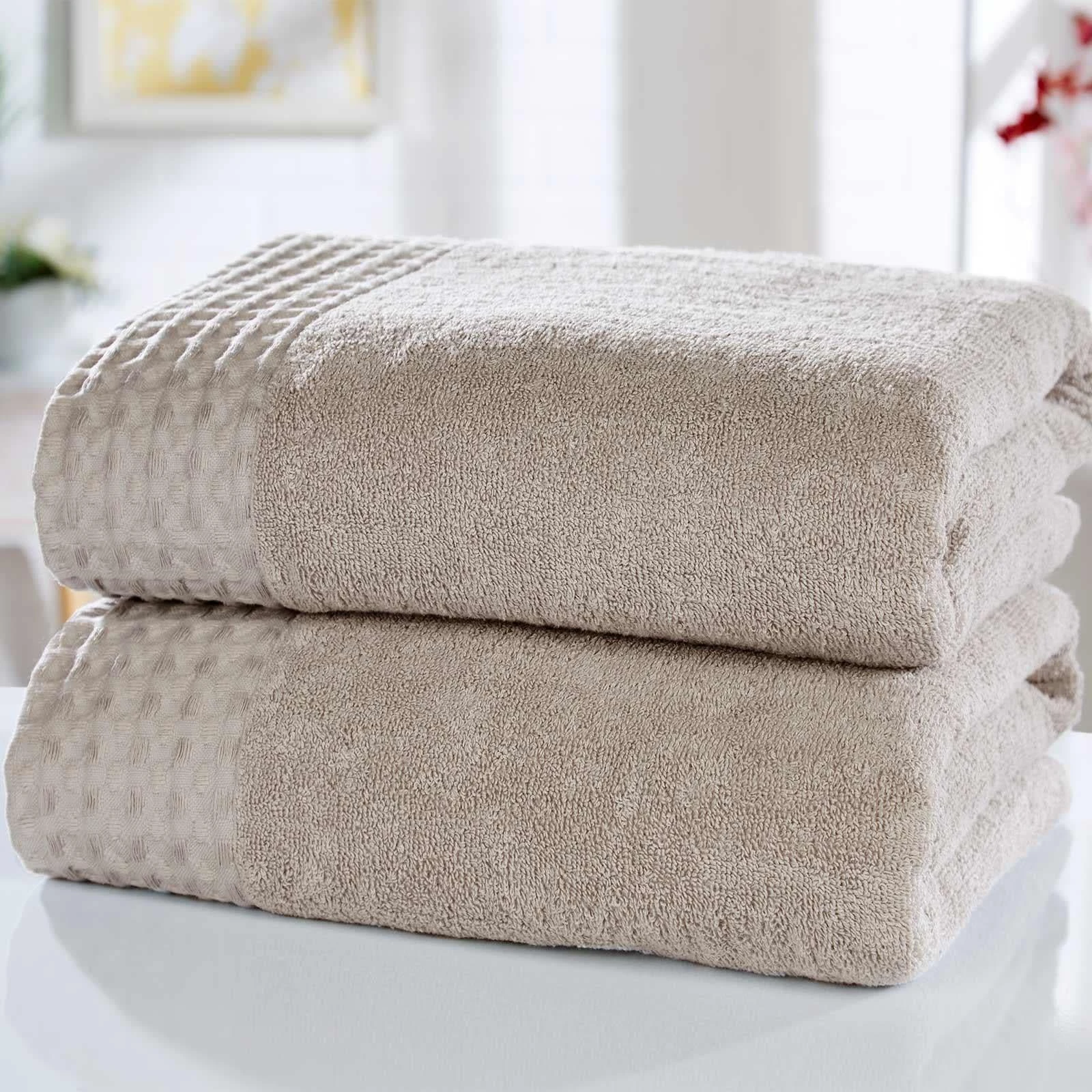 Retreat 100% Cotton Bath Sheet Pair Latte 3 Retreat 100% Cotton Bath Sheet Pair Latte