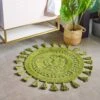 Circle Tassel Cotton Bath Mat Green 1 Circle Tassel Cotton Bath Mat Green -Allure Sales Store green 2 a498ba9c 593d 462e 990b 707b81334a0b