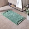 Ribbed Tassel Cotton Bath Mat Green -Allure Sales Store green 2 a759712d 0a27 4b2c b42d cb104e6ed67d