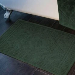 Allure Country House Jacquard Cotton Bath Mat Green