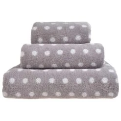 Allure Spots Polka Dot 100% Cotton Towel Grey