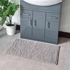 Furn Bobble Anti-Slip Cotton Bath Mat Grey
