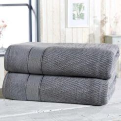 Royal Velvet Grey 2 Piece Bath Sheet Towel Set