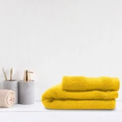 Ideal Moffat Yellow 100% Cotton Zero Twist Towels